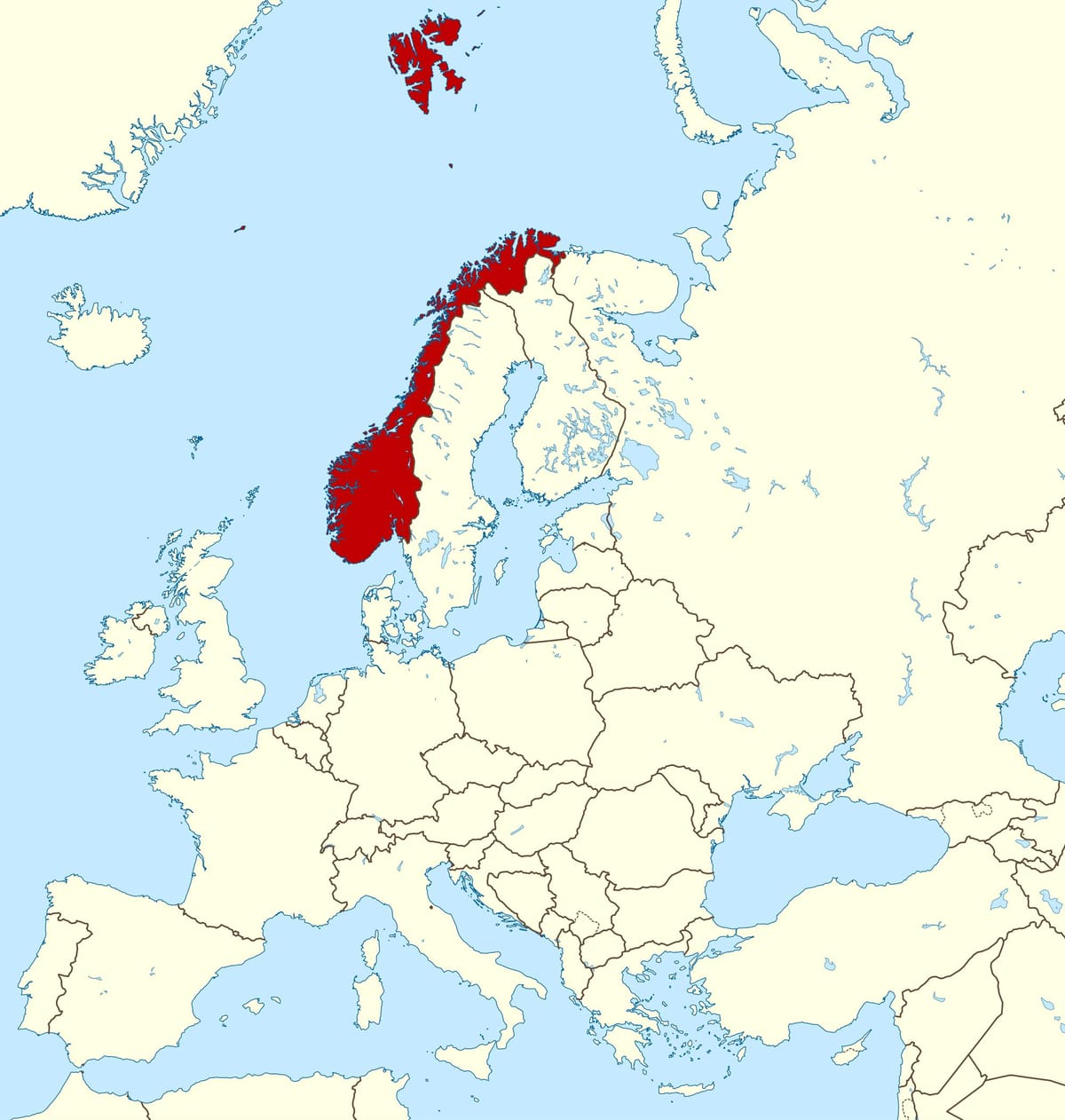 Norway pada peta eropah