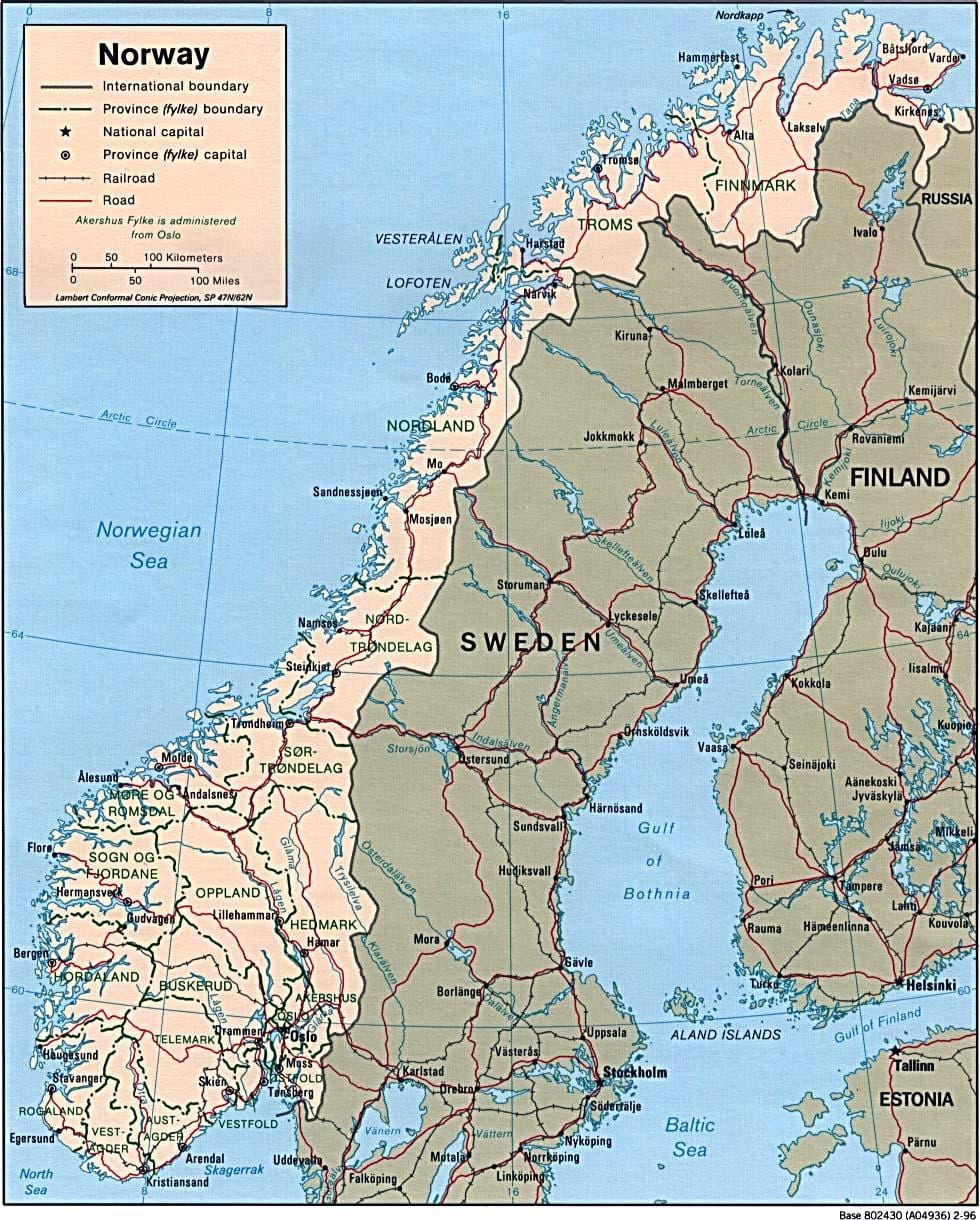 Peta Norway lintang