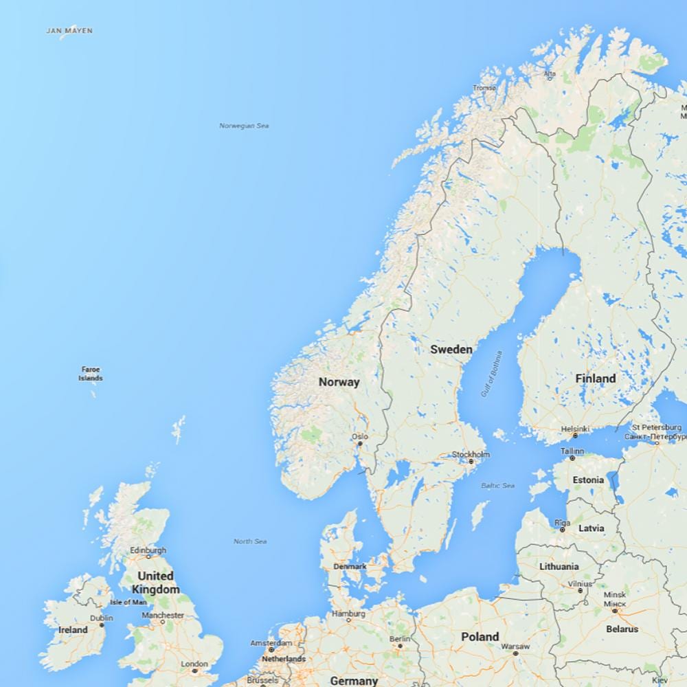 Norway pantai peta