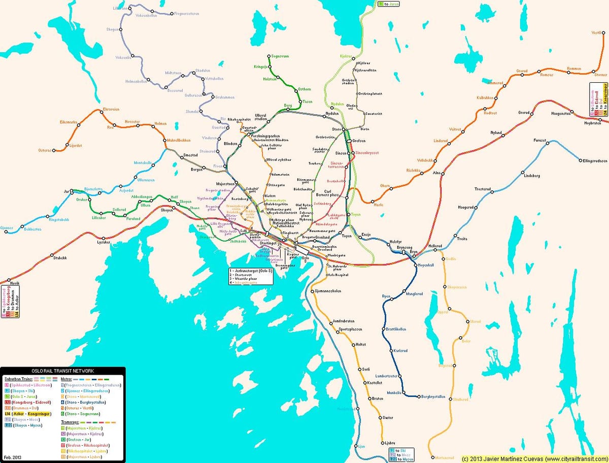 Peta Norway metro