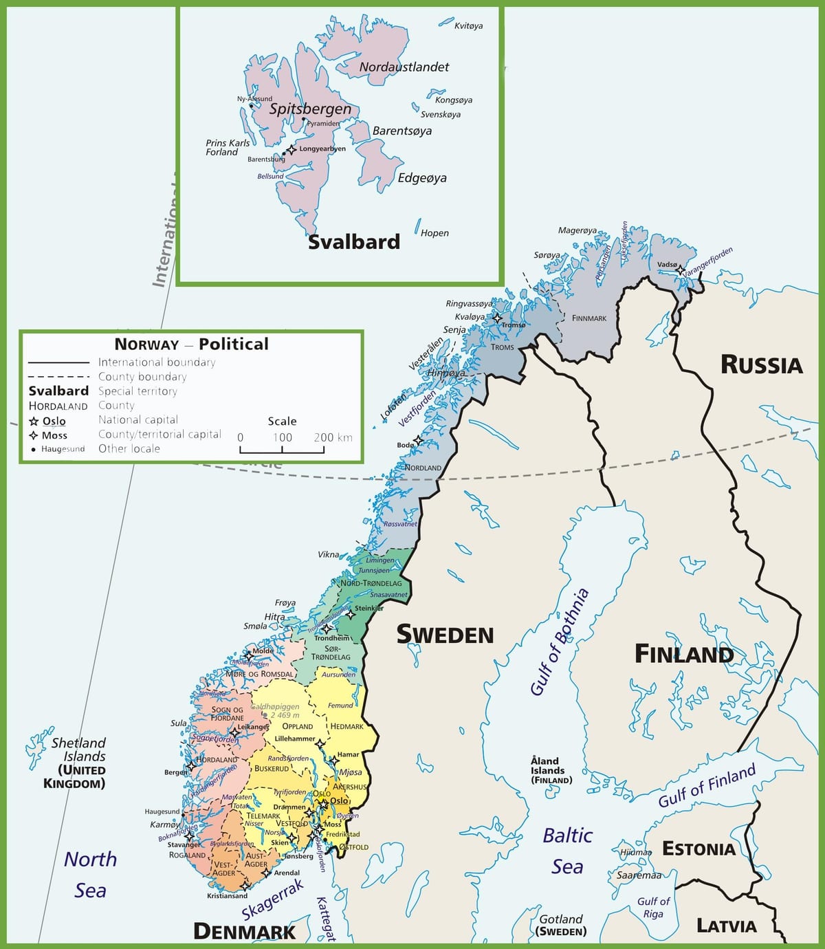 Peta Norway politik 