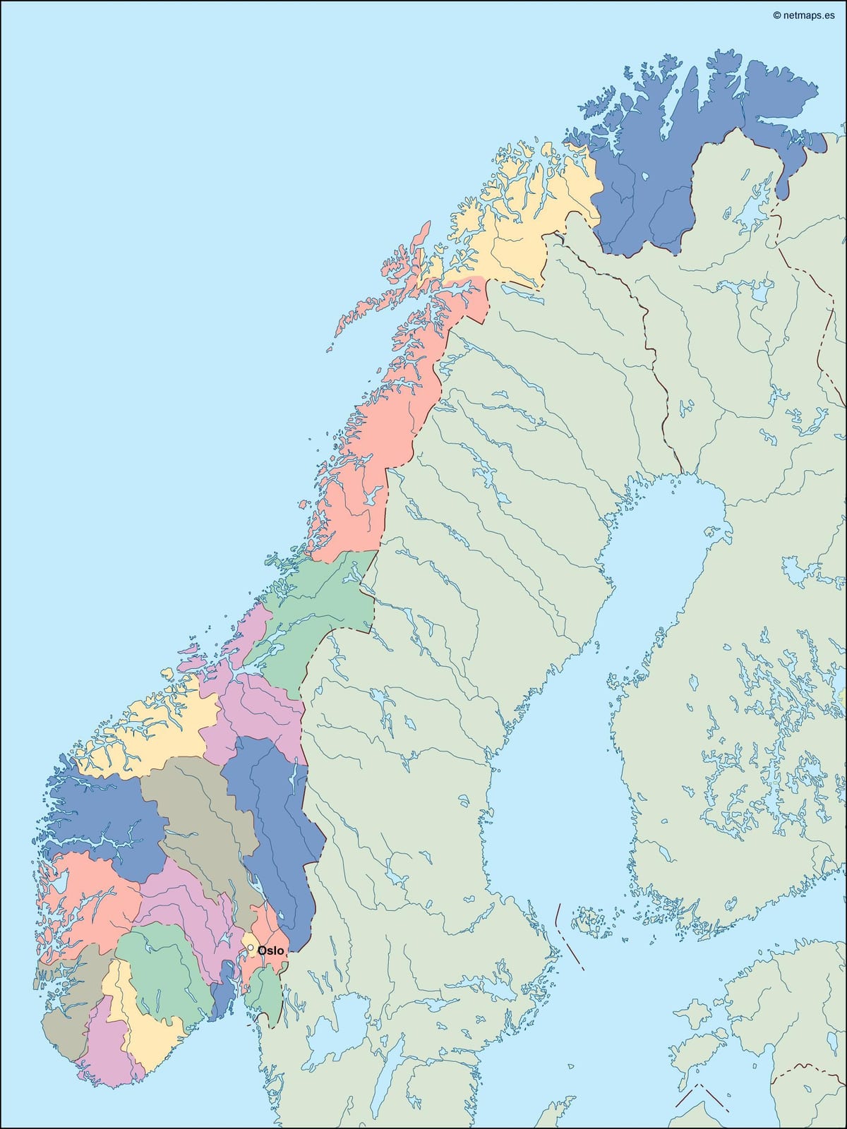 Peta Norway vektor
