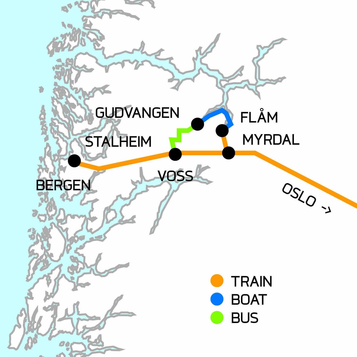 Peta Norway secara ringkas