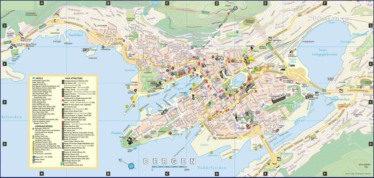 peta jalan bergen Norway