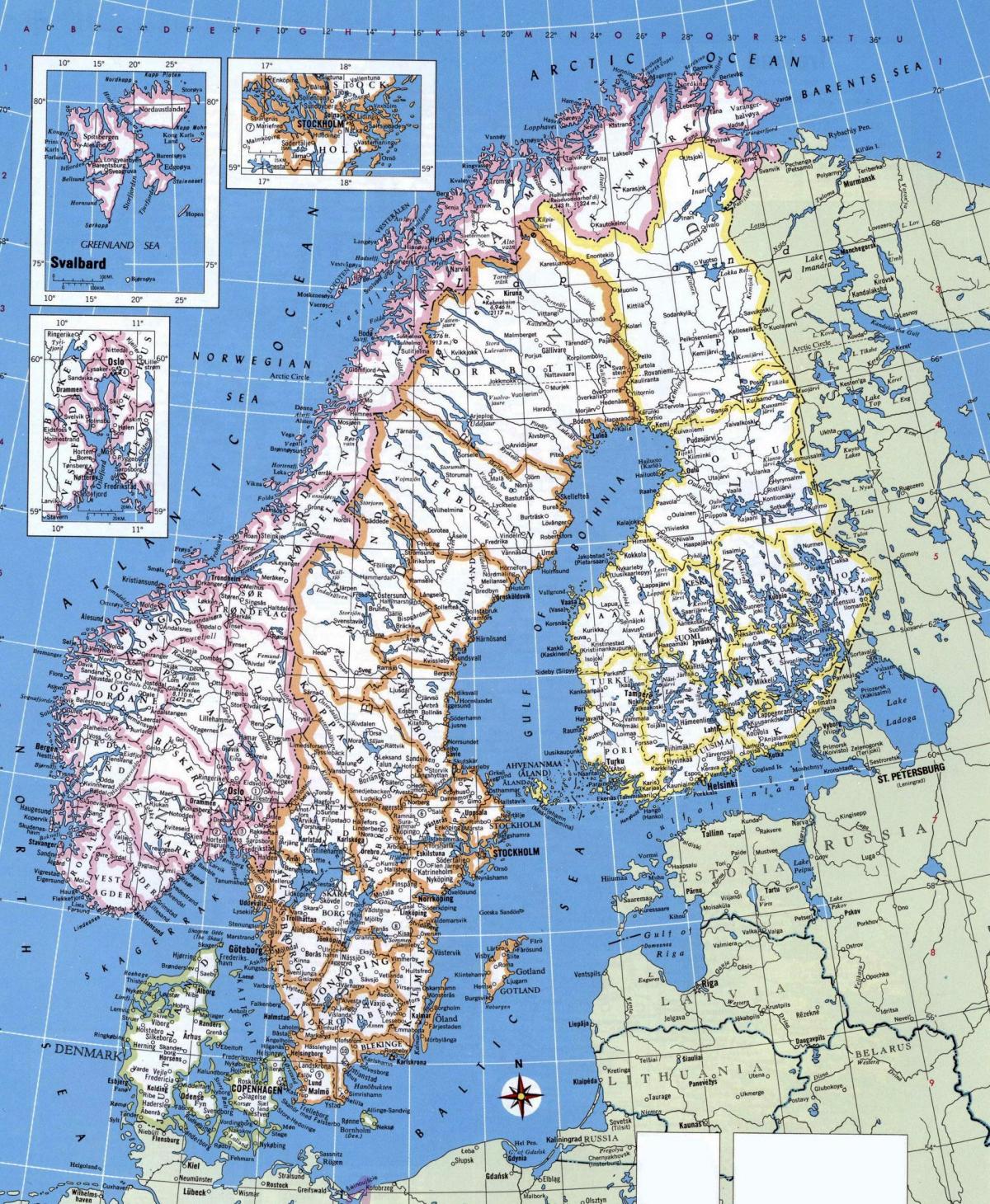Peta terperinci Norway