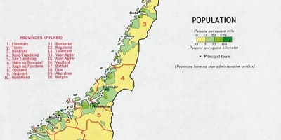 Norway penduduk peta