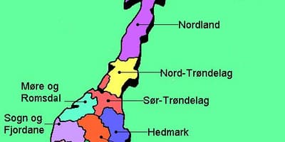 Peta Norway negara laluan pelancong 