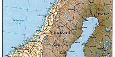 Terperinci peta Norway dengan kota