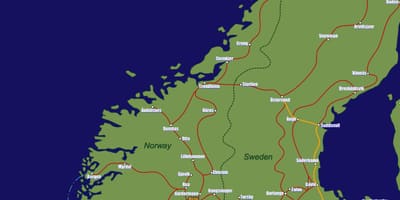 Peta Norway laluan kereta api